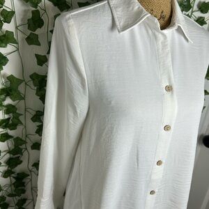 Counterparts White Gold Button Down Long Sleeve Shirt
